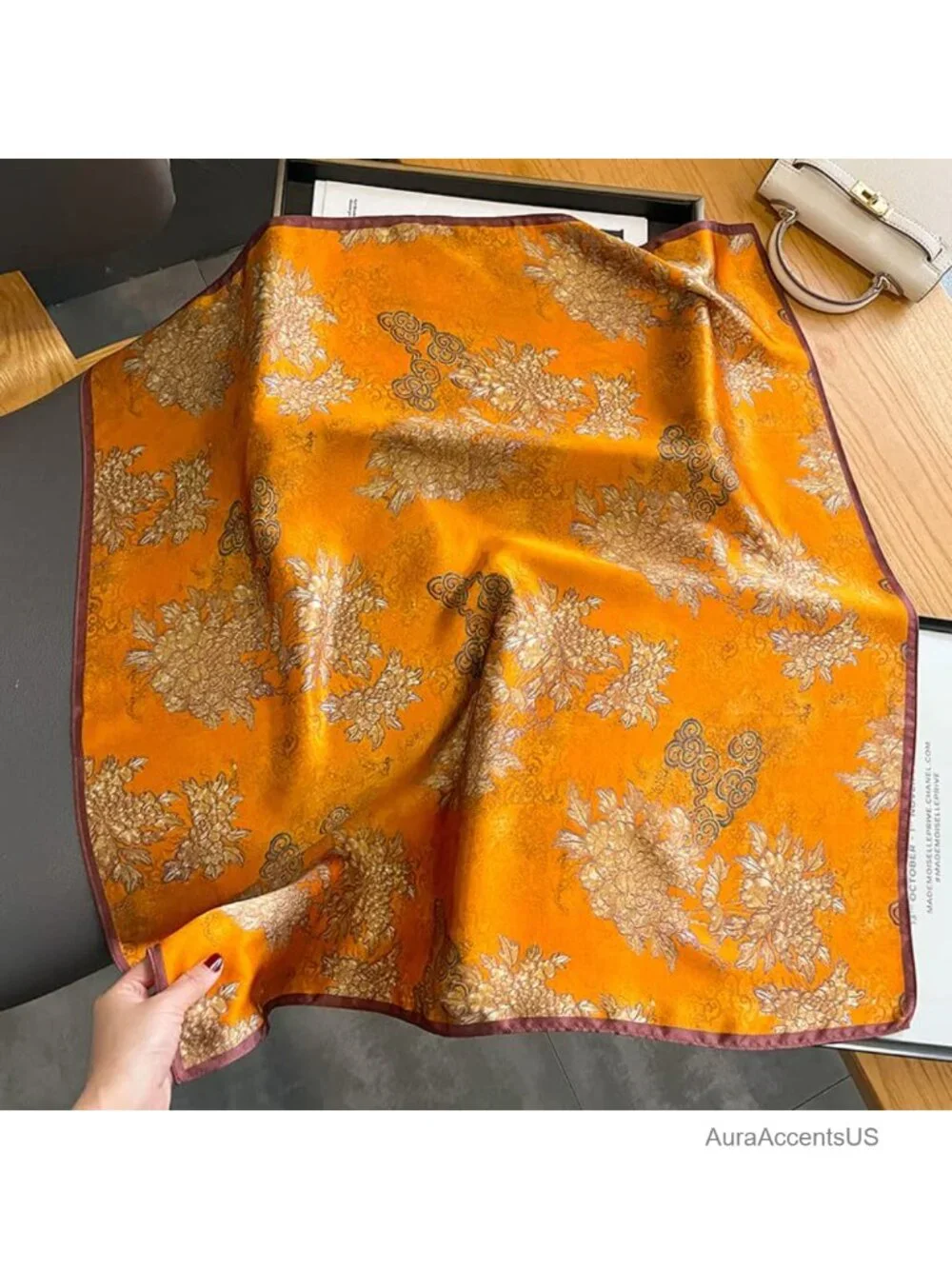 100% Pure Mulberry Silk Square Scarf 26x26 Versatile Hair Scarf Neckerchief